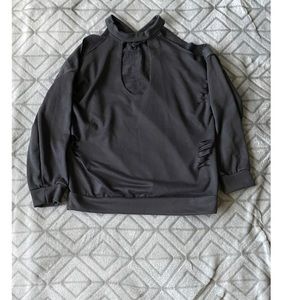 Grey long sleeve cut out shirt